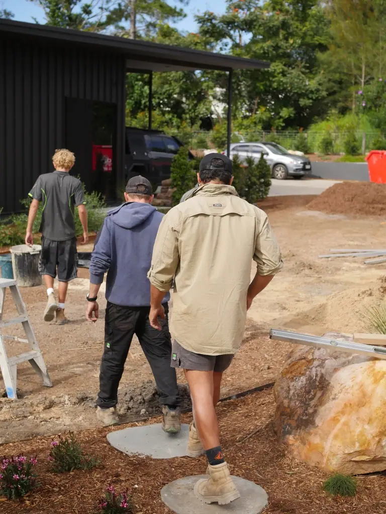 The Salt Landscaping crew walking a site together