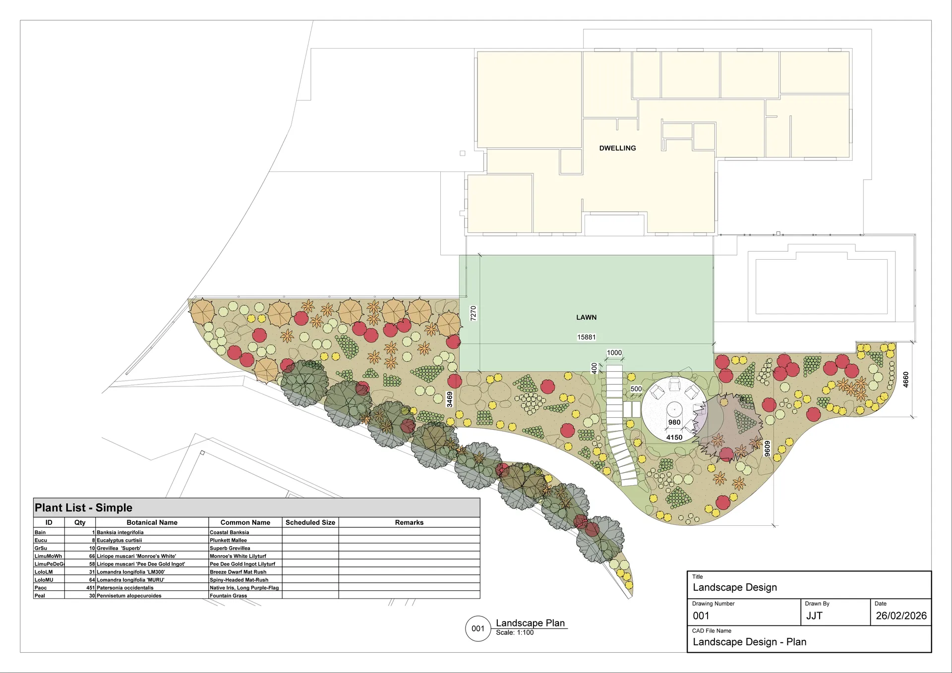 An internal 2D landscape plan drawn by the Salt design team