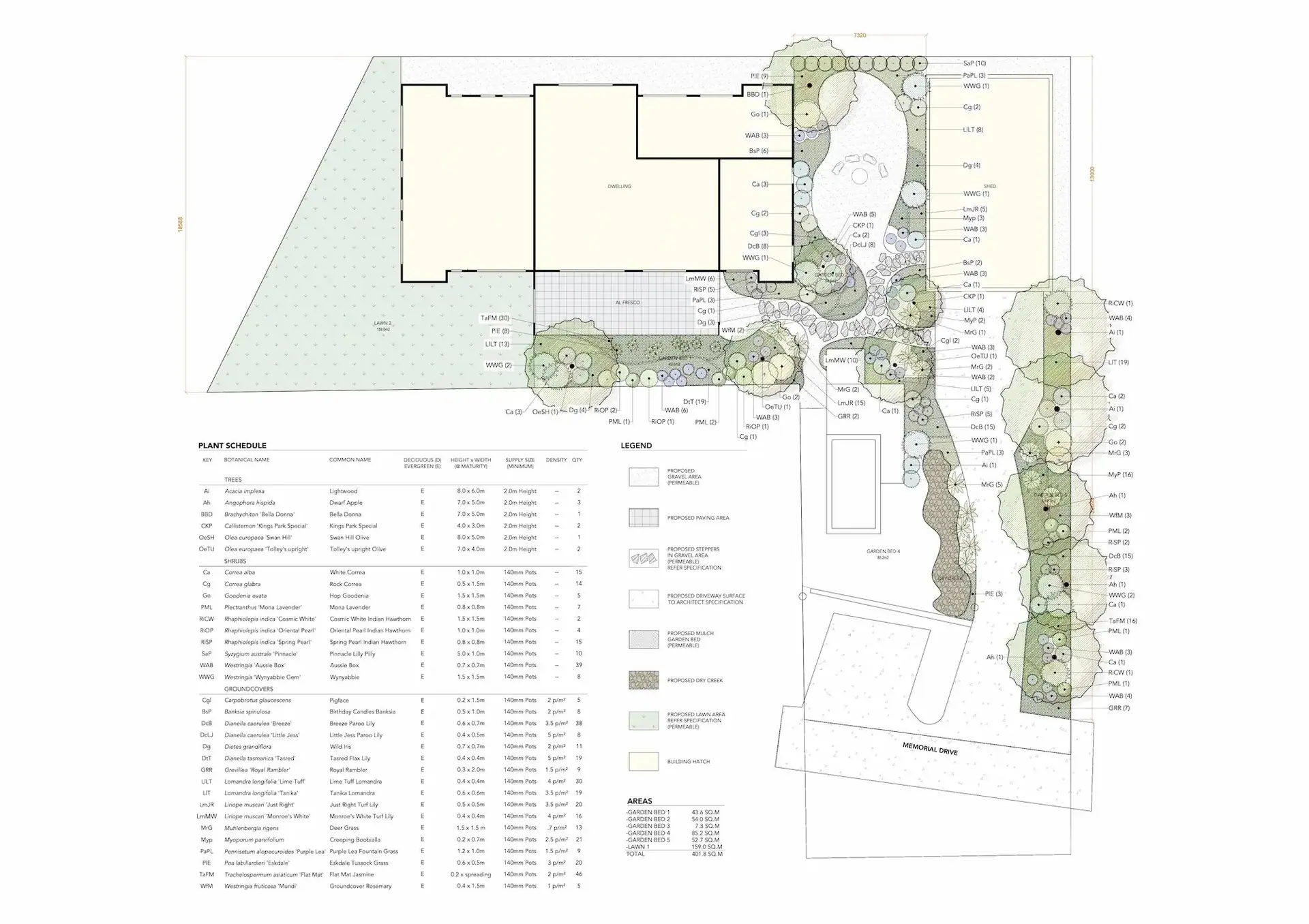 Salt Landscaping 2D landscape design plan showing site layout, planting and hardscape